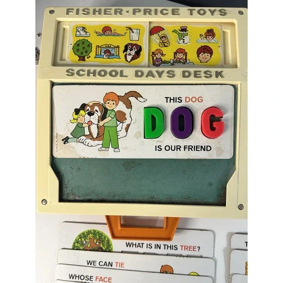 Vintage Original 1972 Fisher Price School Days Portable Play Desk - Picture 9 of 11